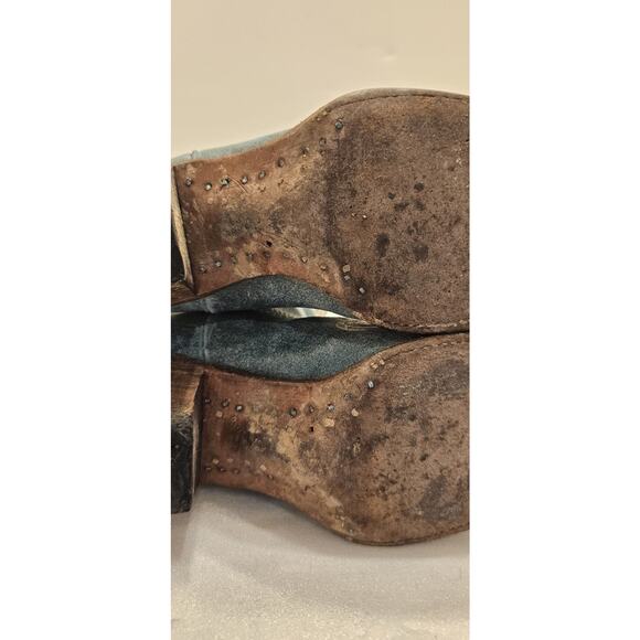 Corral Women's Turquoise Blue Cortez Cowboy Snip Toe Boots Style R1973 Sz‎ 7.5 M - Picture 16 of 16